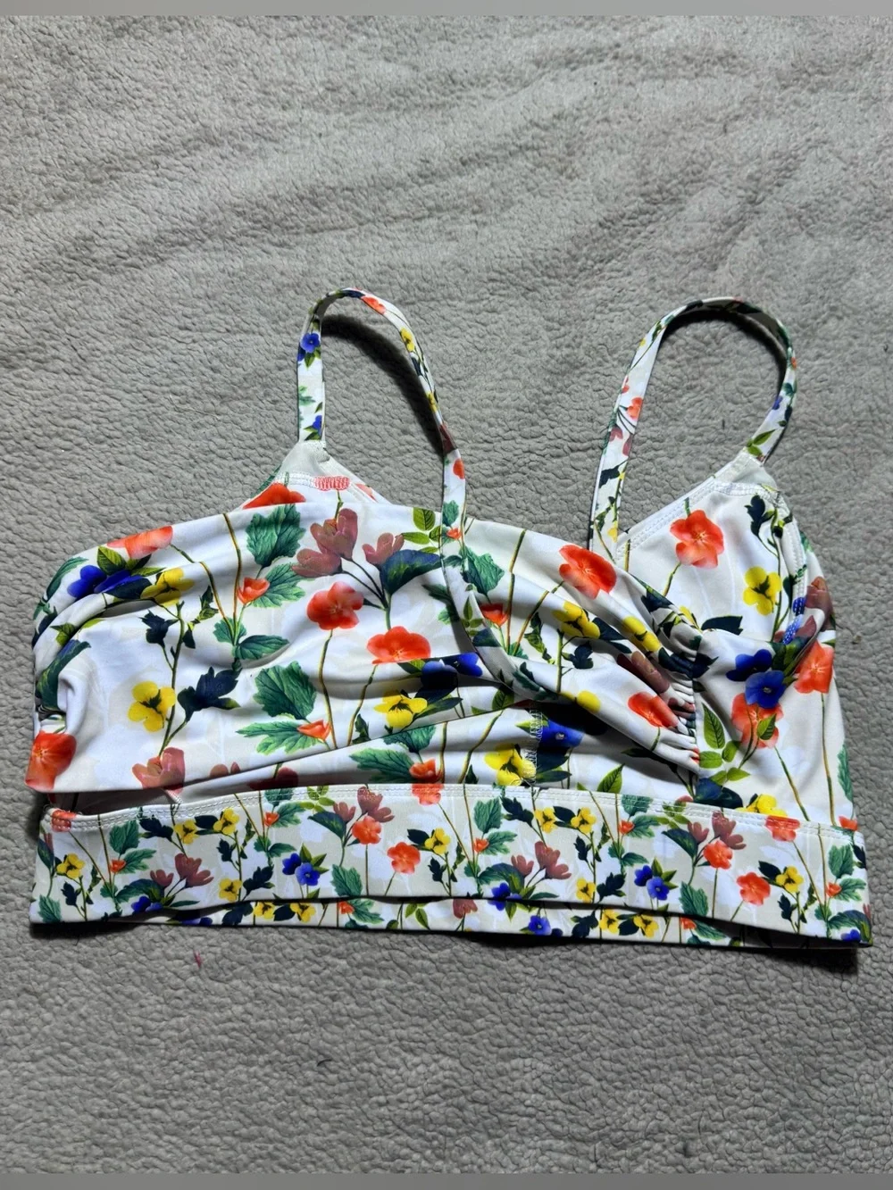 Fabletics Sports Bra Womens Large Kenzie Poppy Field Print Moisture Wicking